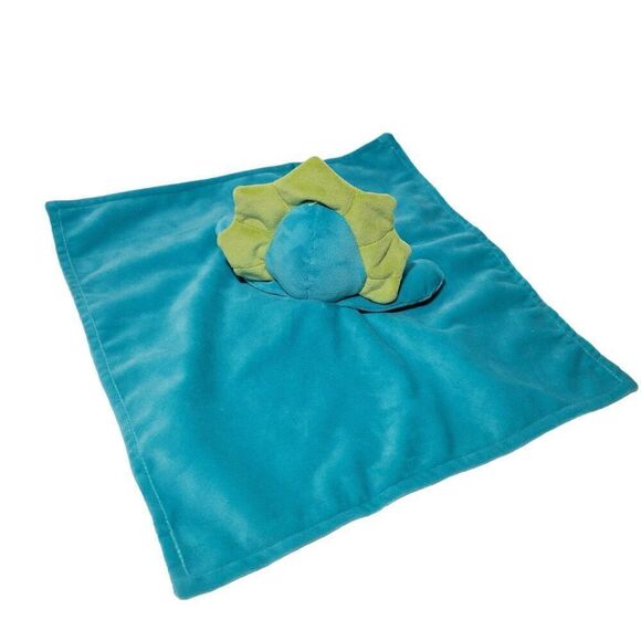 Mary Meyer Dinosaur Lovey Security Blanket Satin Back 12x12 Triceratops Blue NEW - Picture 7 of 12